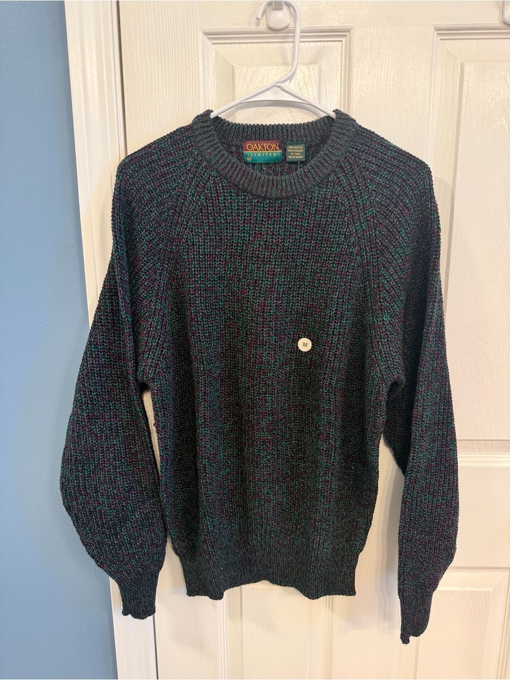 •OAKTON LIMITED• Vintage Chunky Crew Neck Pullover Sweater >> sz M NWT